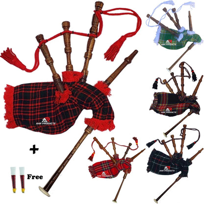 Mini Toy Baby Kids Junior Bagpipe Sheesham wood W/Instruction Sheet free 2 Reeds