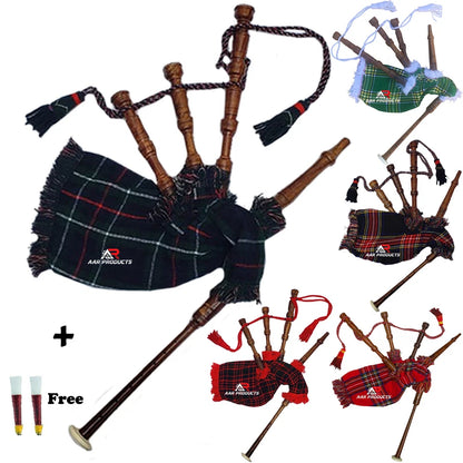 Mini Toy Baby Kids Junior Bagpipe Sheesham wood W/Instruction Sheet free 2 Reeds