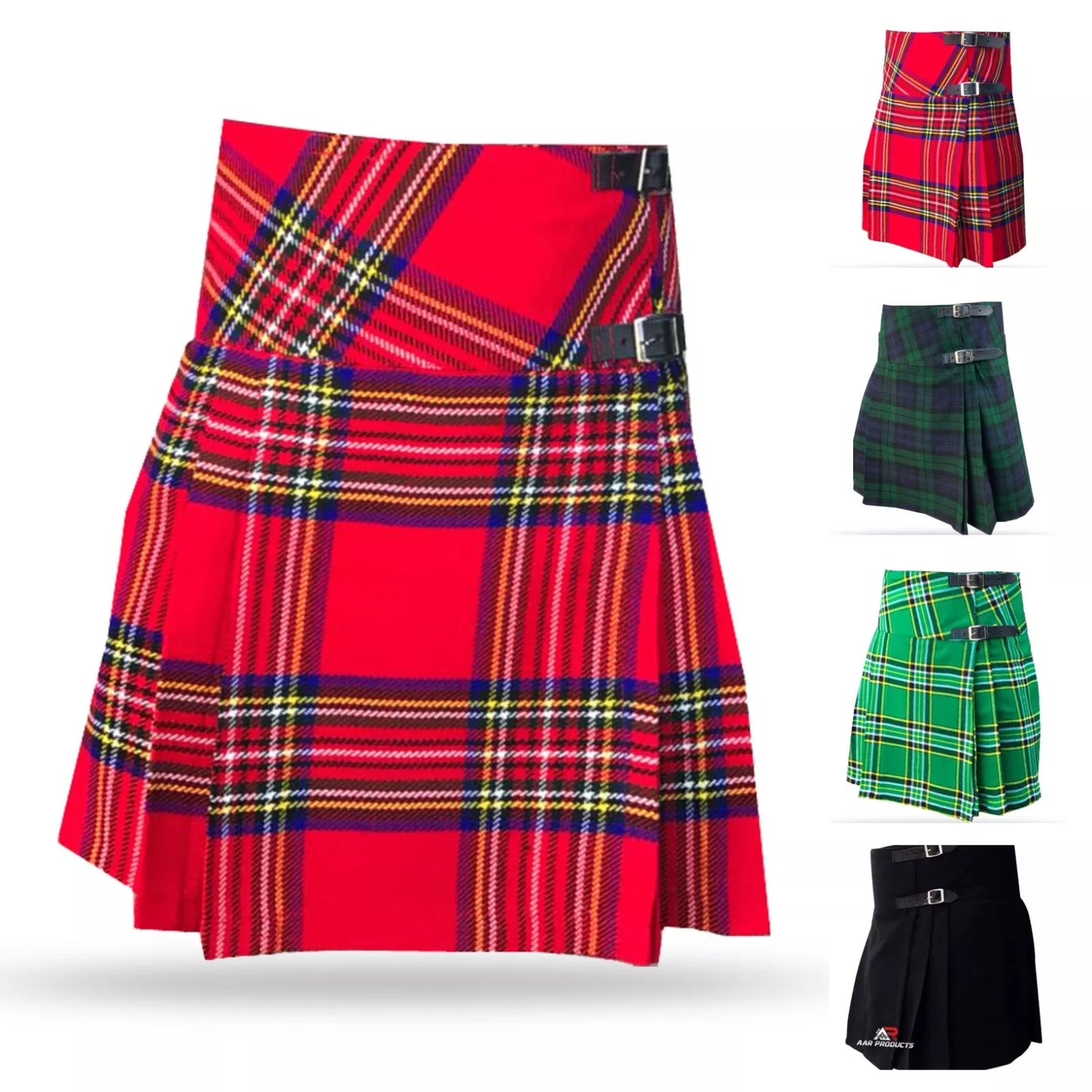 Women’s Tartan Billie Kilt Skirt – Pleated Highland Mini Kilt (28"–44")