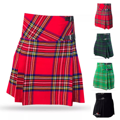 Women’s Tartan Billie Kilt Skirt – Pleated Highland Mini Kilt (28"–44")