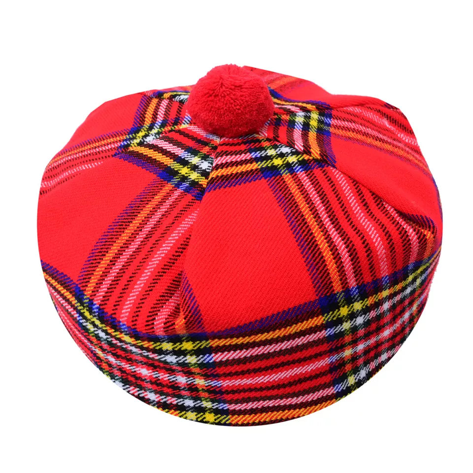 Scottish Tammy O’ Shanter Hat – Traditional Tartan Highland Cap for Men & Women