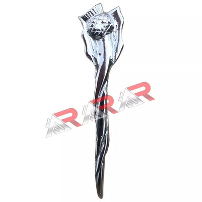 Scottish Thistle Celtic Crest Kilt Pin – 4" Antique & Chrome Finish | Highland Dress Brooch