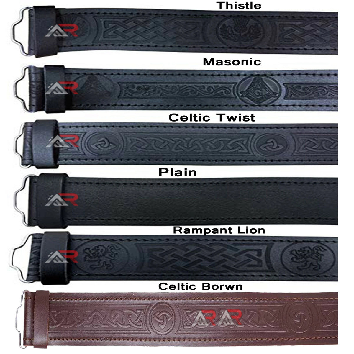 Rampant Lion Kilt belt without Buckle