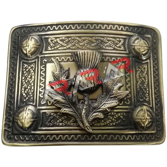 Men’s Celtic Kilt Belt Buckle Thistle Antique Finish / Celtic Kilt Belt Buckle
