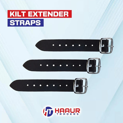Kilt Extension Heavy Duty Metal Leather Strap size 7” X 1.25” Extension Men Set