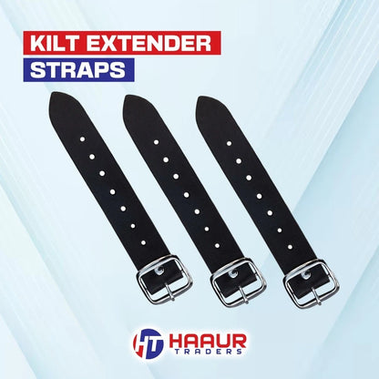 Kilt Extension Heavy Duty Metal Leather Strap size 7” X 1.25” Extension Men Set