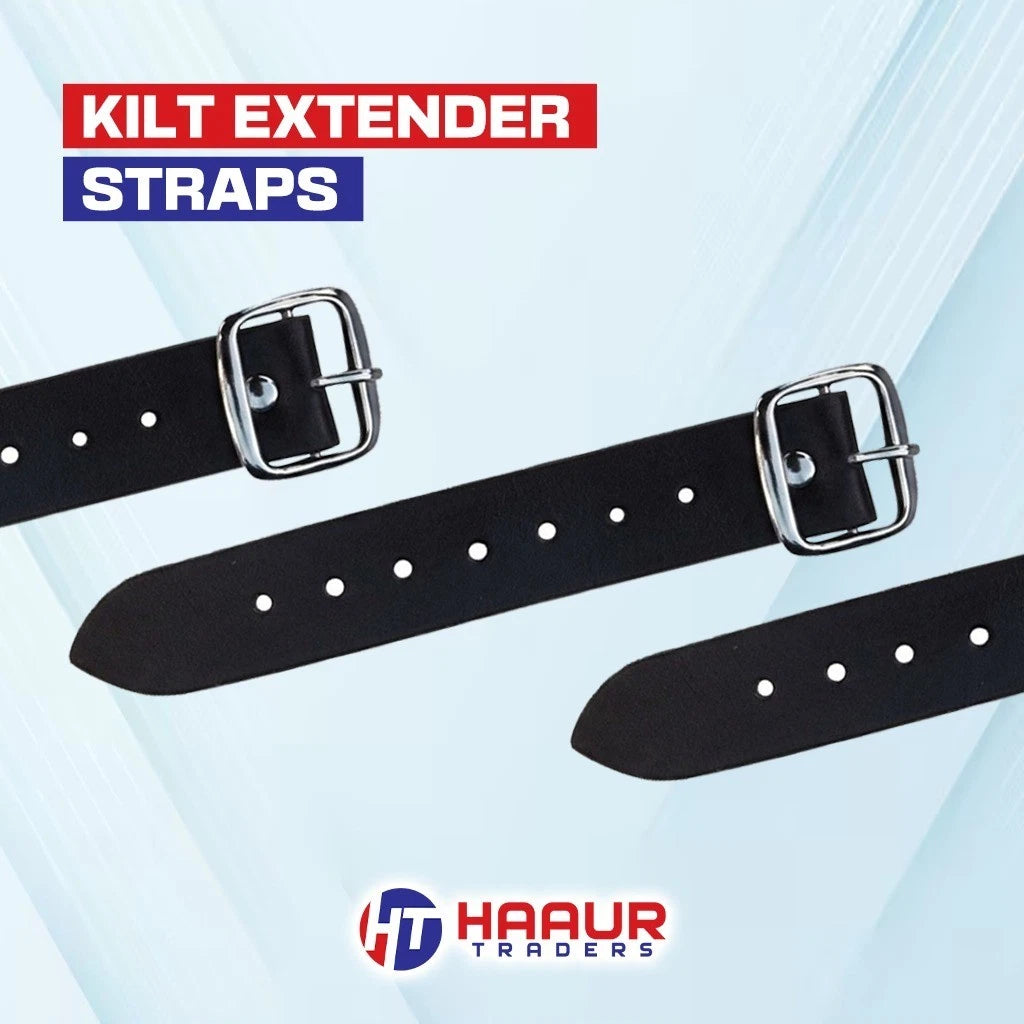 Kilt Extension Heavy Duty Metal Leather Strap size 7” X 1.25” Extension Men Set