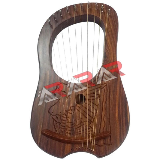 Lyre Harp 10 Metal Stings Engraved Irish Harp Design / Lyre Harfe / Lyra