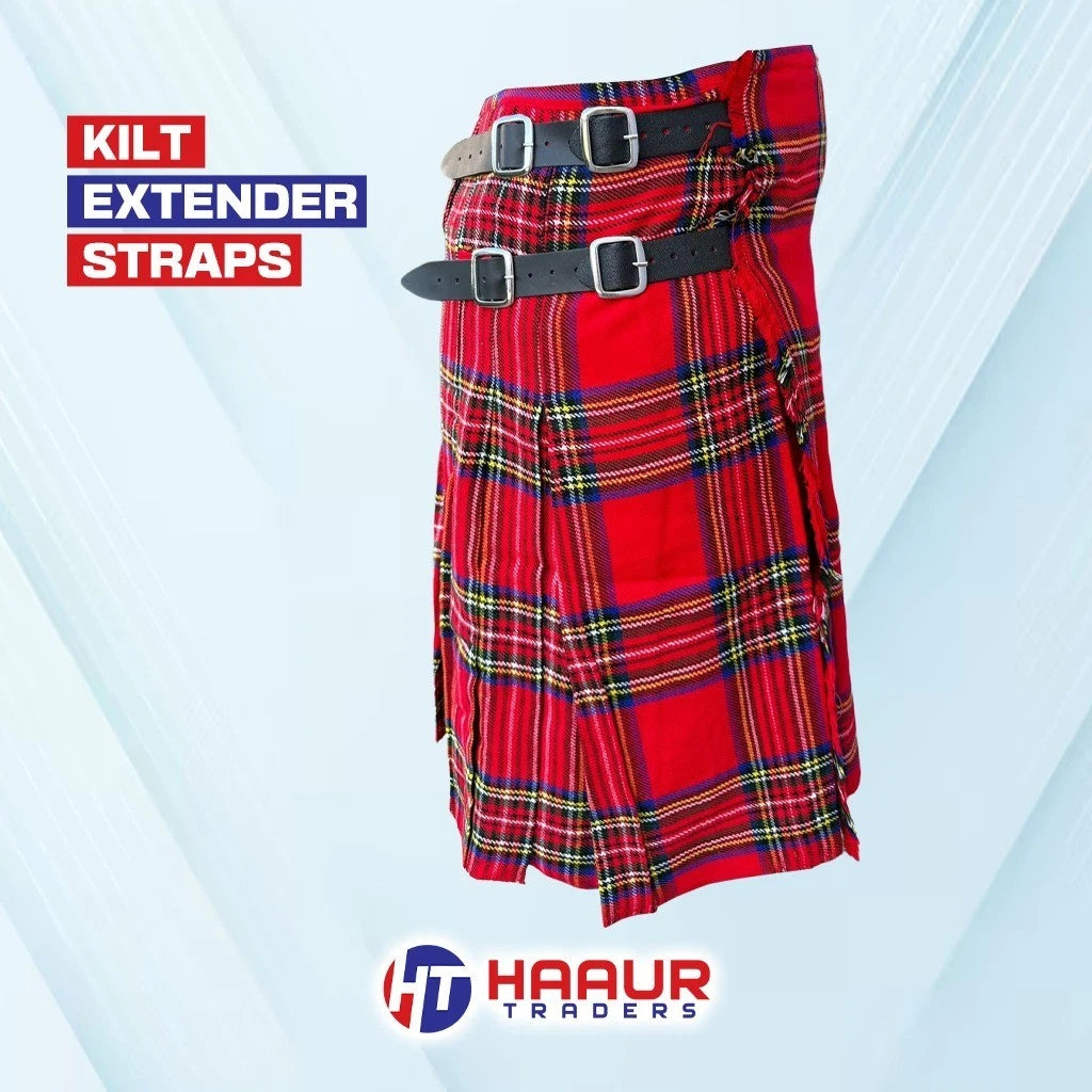 Kilt Extension Heavy Duty Metal Leather Strap size 7” X 1.25” Extension Men Set