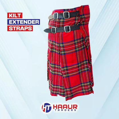 Kilt Extension Heavy Duty Metal Leather Strap size 7” X 1.25” Extension Men Set