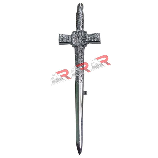 Celtic Sword Board Kilt Pin Chrome Finish 4.5" Highland Kilt Pins
