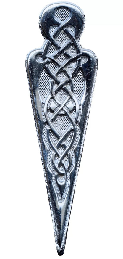 AAR Celtic Knot Swirl Kilt Pin – 4" Antique & Chrome Finish | Scottish Highland Kilt Brooch for Men