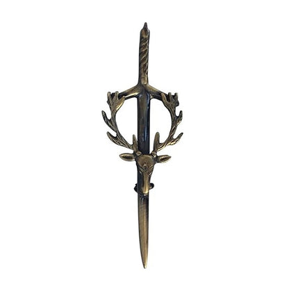 Stag Head Set Kilt Pin & Brooch Fly Plaid High Quality Antique