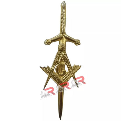 AAR Masonic Kilt Pin – Chrome Finish | 4" Highland Celtic Design Scottish Kilt Accessory