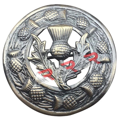 Thistle Kilt Pin Brooch Set Fly Plaid High Quality Antique Finish