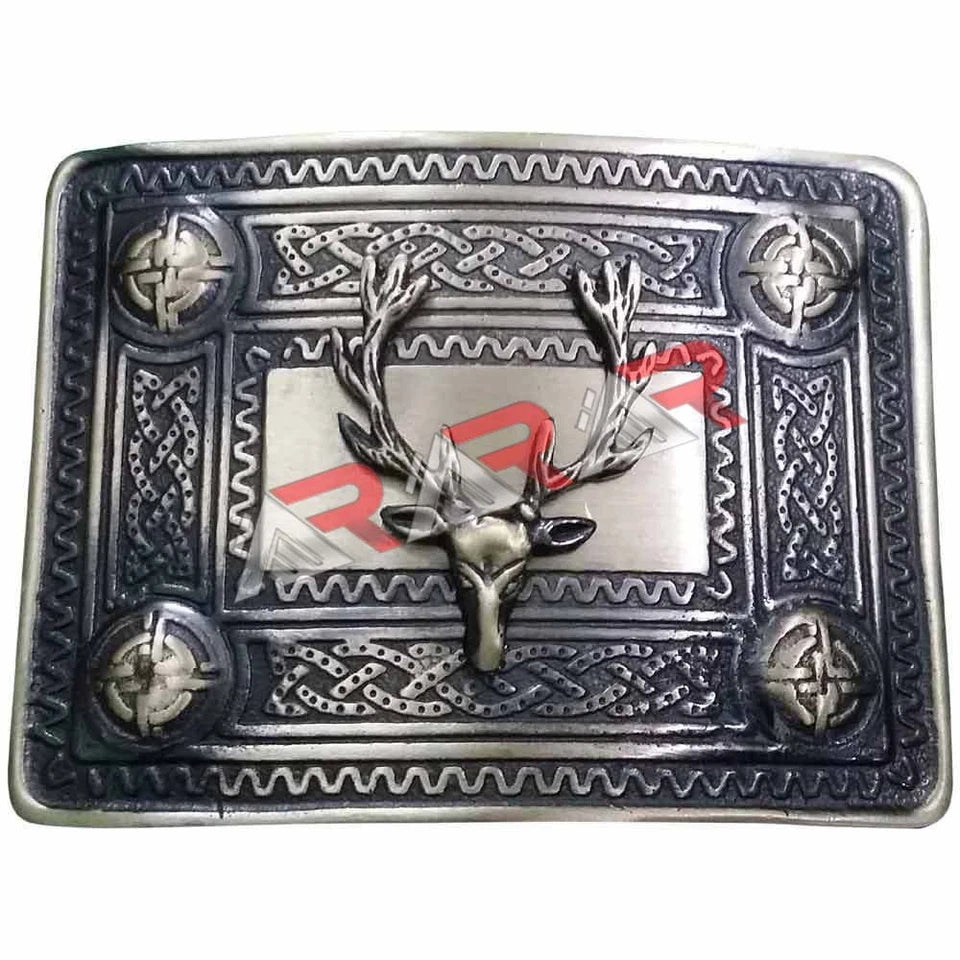 Men’s Kilt Belt Buckle Stag Head Antique Finish/Stag Head Kilt Belt Buckles